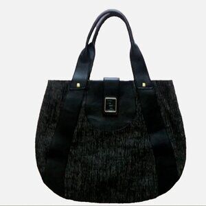 Parker Daniels Large Leather & Tweed Bag Weekender Tote